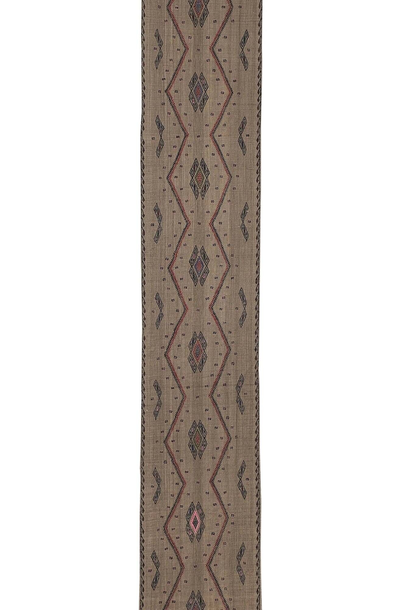 Vintage Turkish hallway rug 55x376 cm