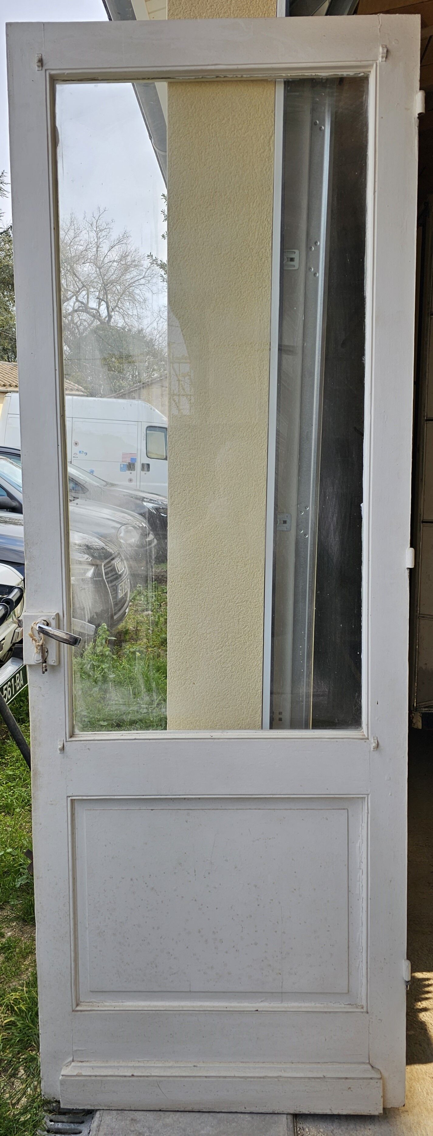 Interior door in wood, glazed, nineteenth