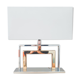 Lampe bi-metal avec abat-jour blanc