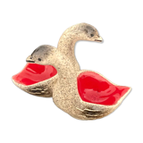 Duo goose-shaped goose and pepper shaker in ceramic