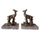 Art deco deer bookends on marble from the 70s