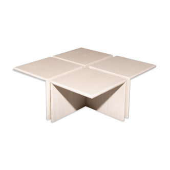 Coffee table in travertine, set of 4