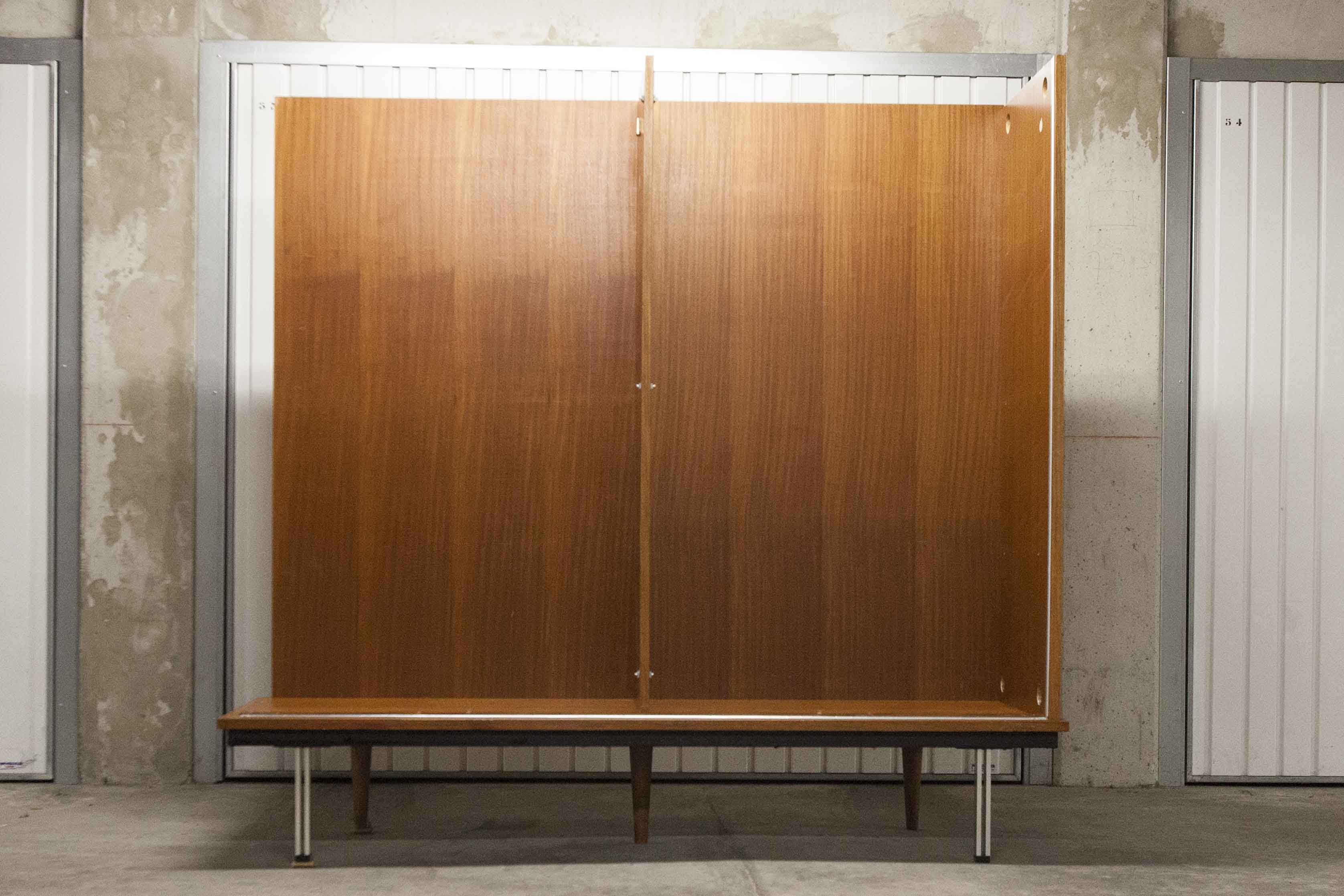 Wardrobe 1970 teak 4 doors half wardrobe half shelf 182 cm