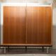 Wardrobe 1970 teak 4 doors half wardrobe half shelf 182 cm