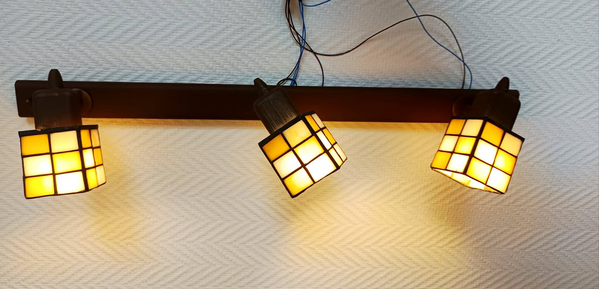 Plafonnier trio style Tiffany art déco