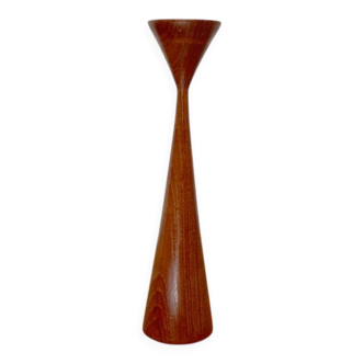 Danish teak candlestick from the mid-century, 1960s.