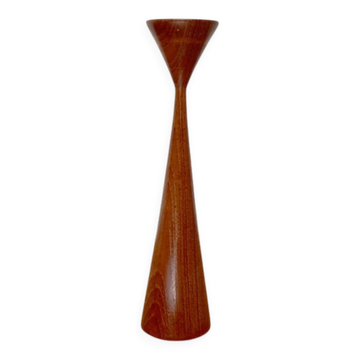 Danish teak candlestick from the mid-century, 1960s.