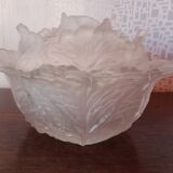 Glass candy box in cabbage shape - Portieux glassware signed