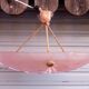 Art Deco ceiling lamp in pink pressed molded glass -