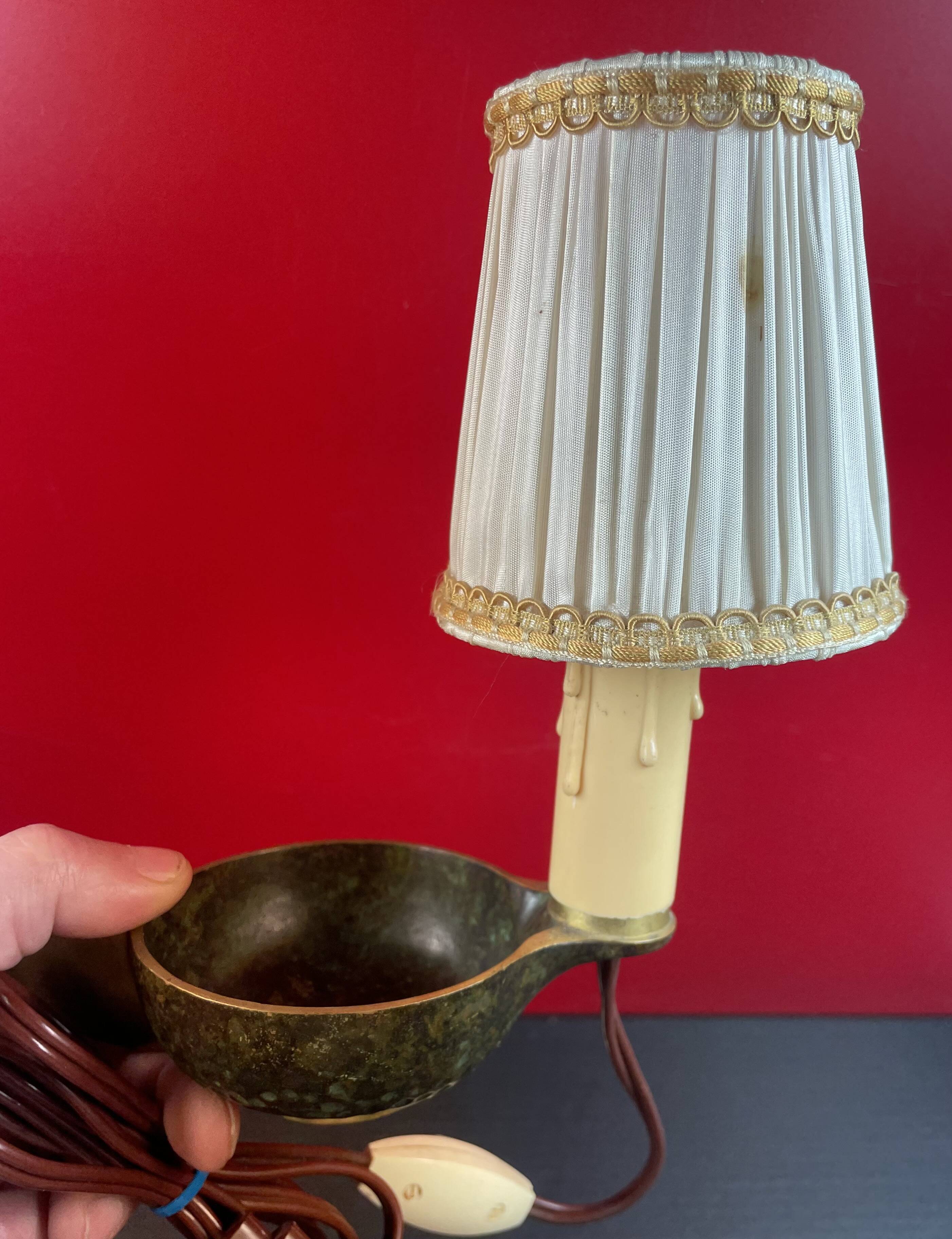 Old bronze candle holder lamp