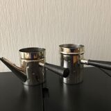 Antique individual coffee maker in silver metal