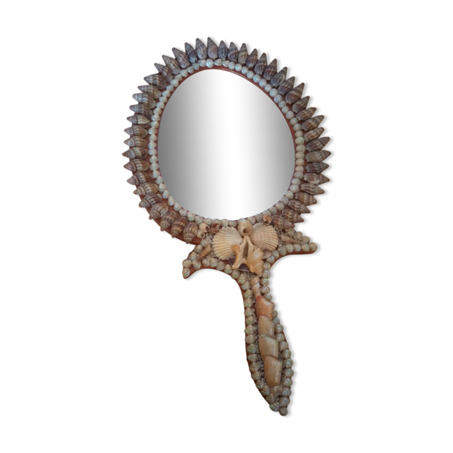 Shell hand mirror 35x19cm