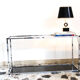 Console in chromed metal and smoked glass, Italy 70's