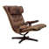 1960s, Scandinavian swivel armchair, brown furniture leather.