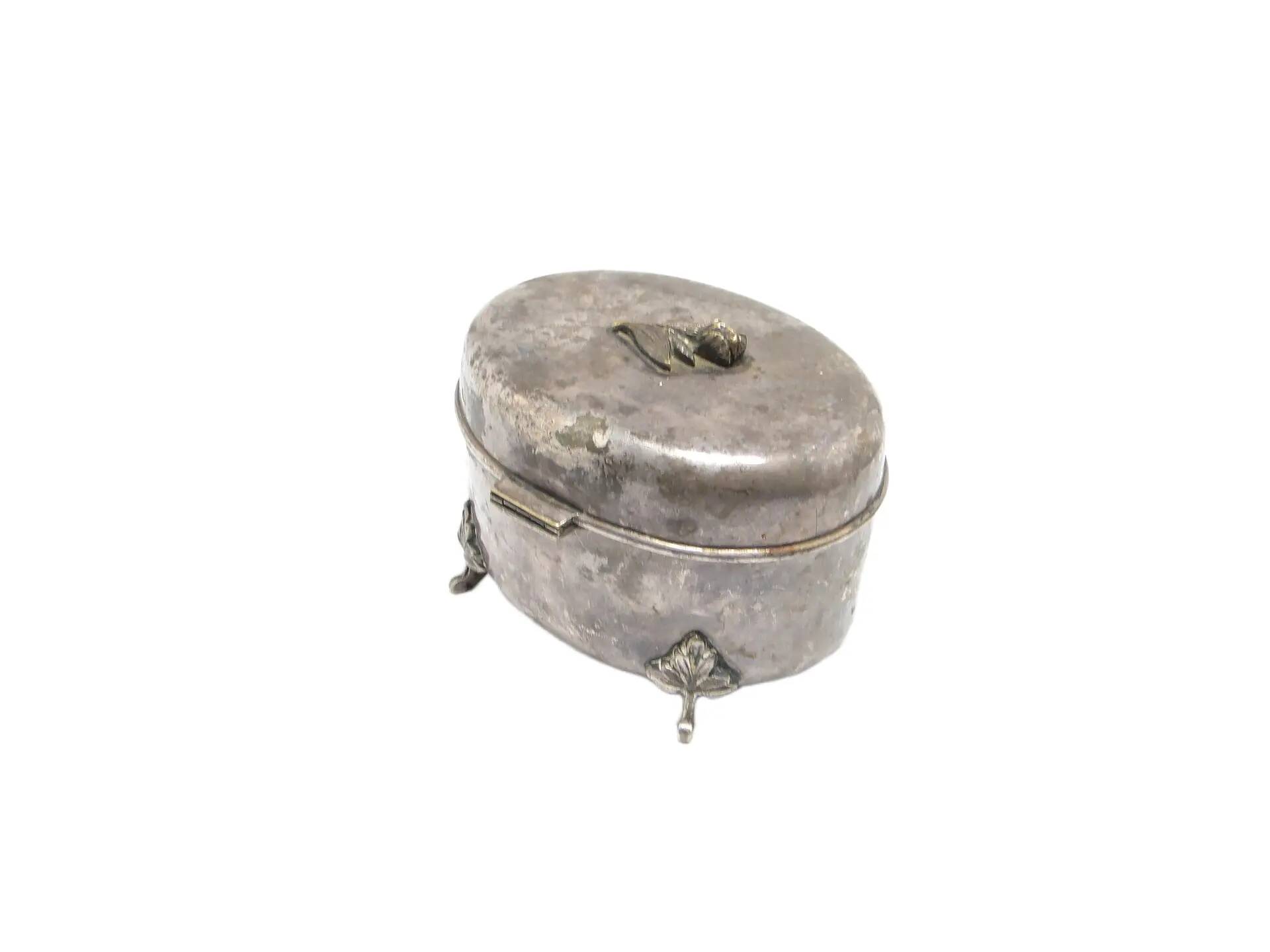 Art Deco sugar bowl, silver-plated brass, Fraget, Poland, 1920s.
