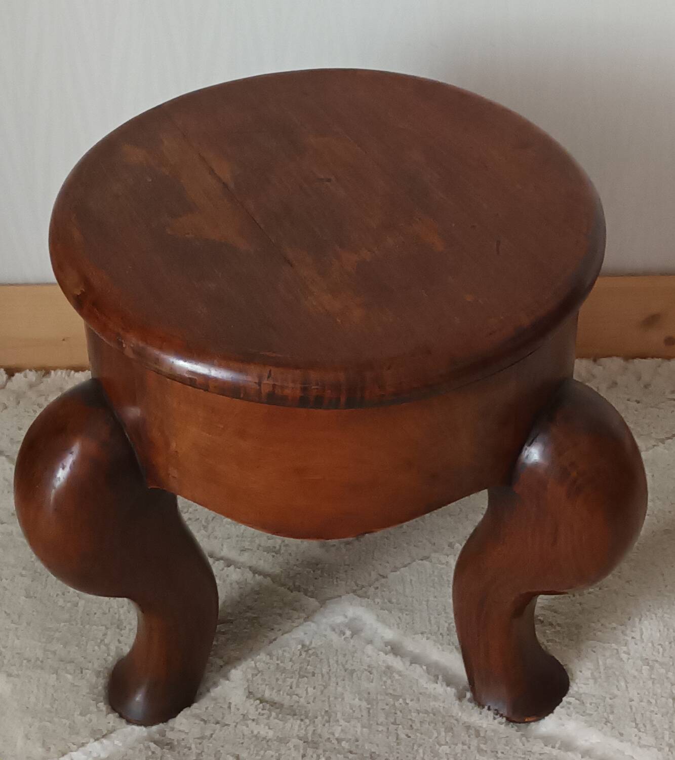 Antique walnut piano stool