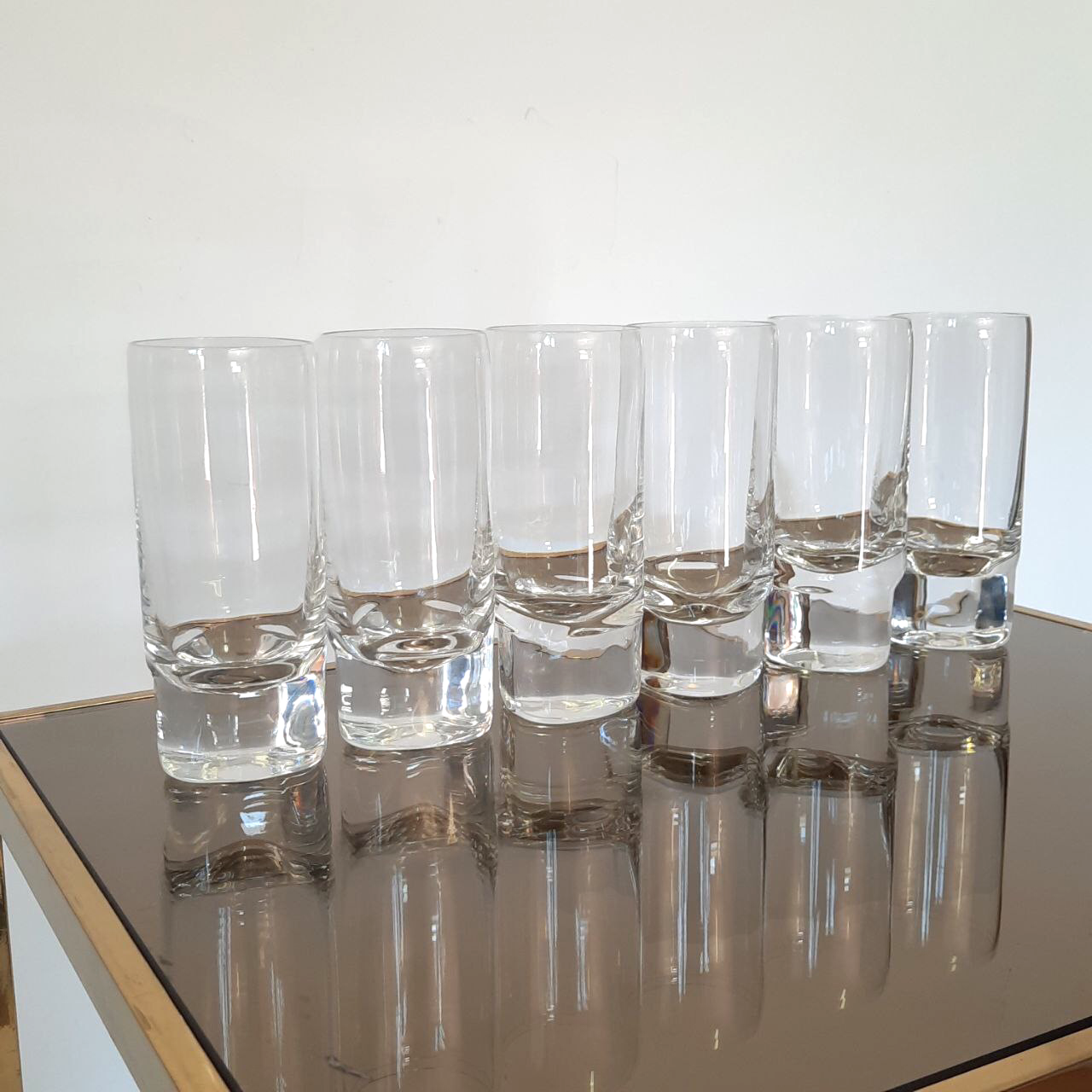 Six glasses Pitagora model design by Marco Zanuso for Arnolfo di Cambio.