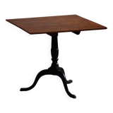 Antique handcrafted square table with drop leaves made of burl wood, Swedish, 19th century.