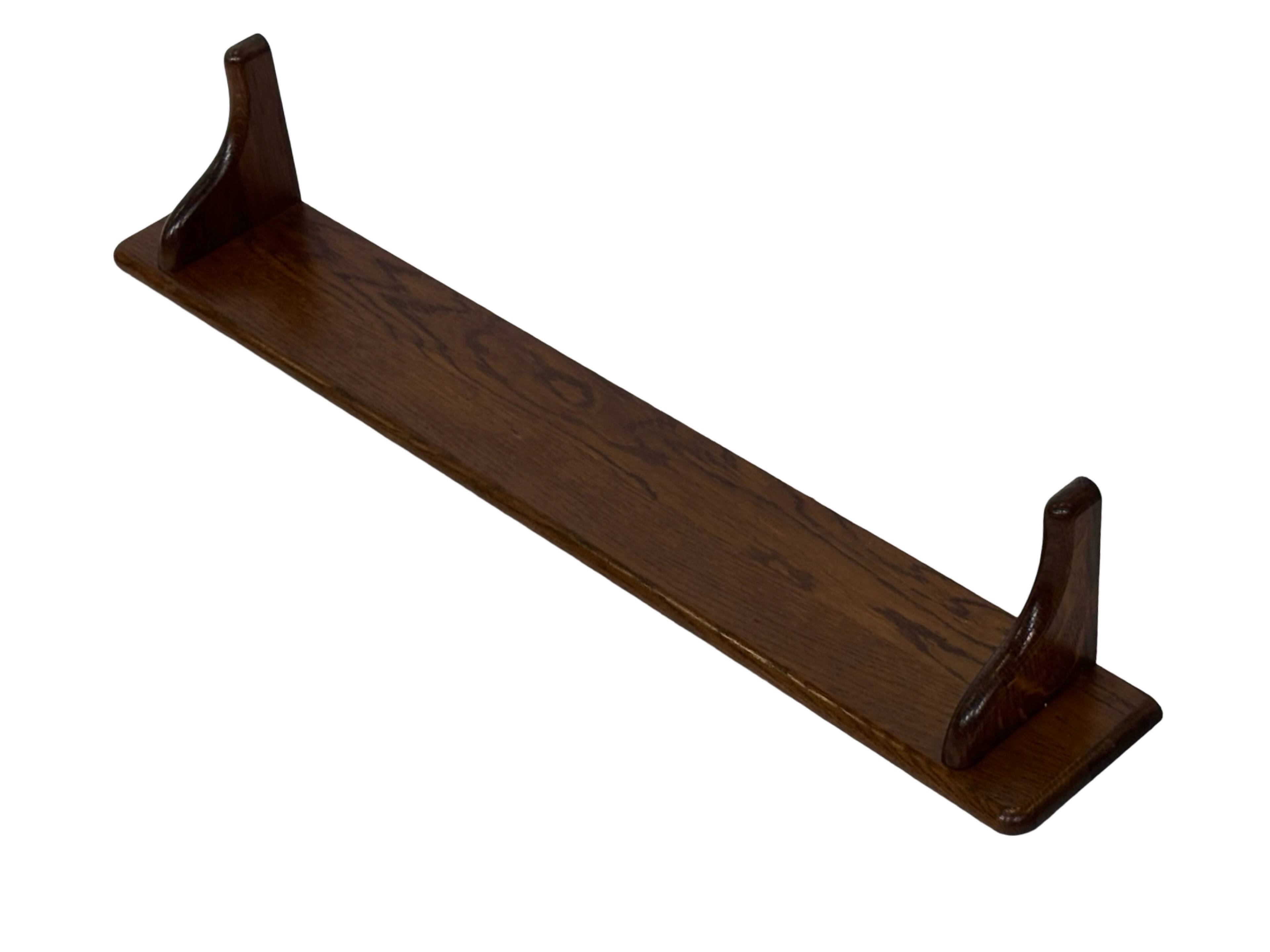 Vintage book shelf wall rack 1970s wood minimalist design