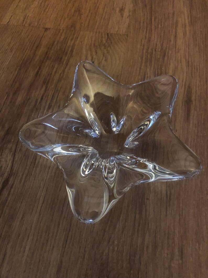 Vintage Baccarat Star Shape Crystal Trinket/Candy Dish: Mid-Century Modern