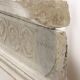 Ancient Renaissance fireplace lintel in pietra serena stone, 15th century.