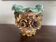 Large antique planter in majolica – relief floral decoration