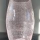 Artisanal vase in pink/transparent bubbled glass