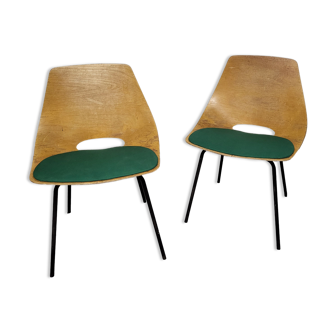 Pair of "Amsterdam" Pierre Guariche barrel chairs for Steiner
