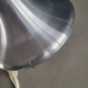Lampe à poser vintage pied aluminium brossé - abat-jour cylindre