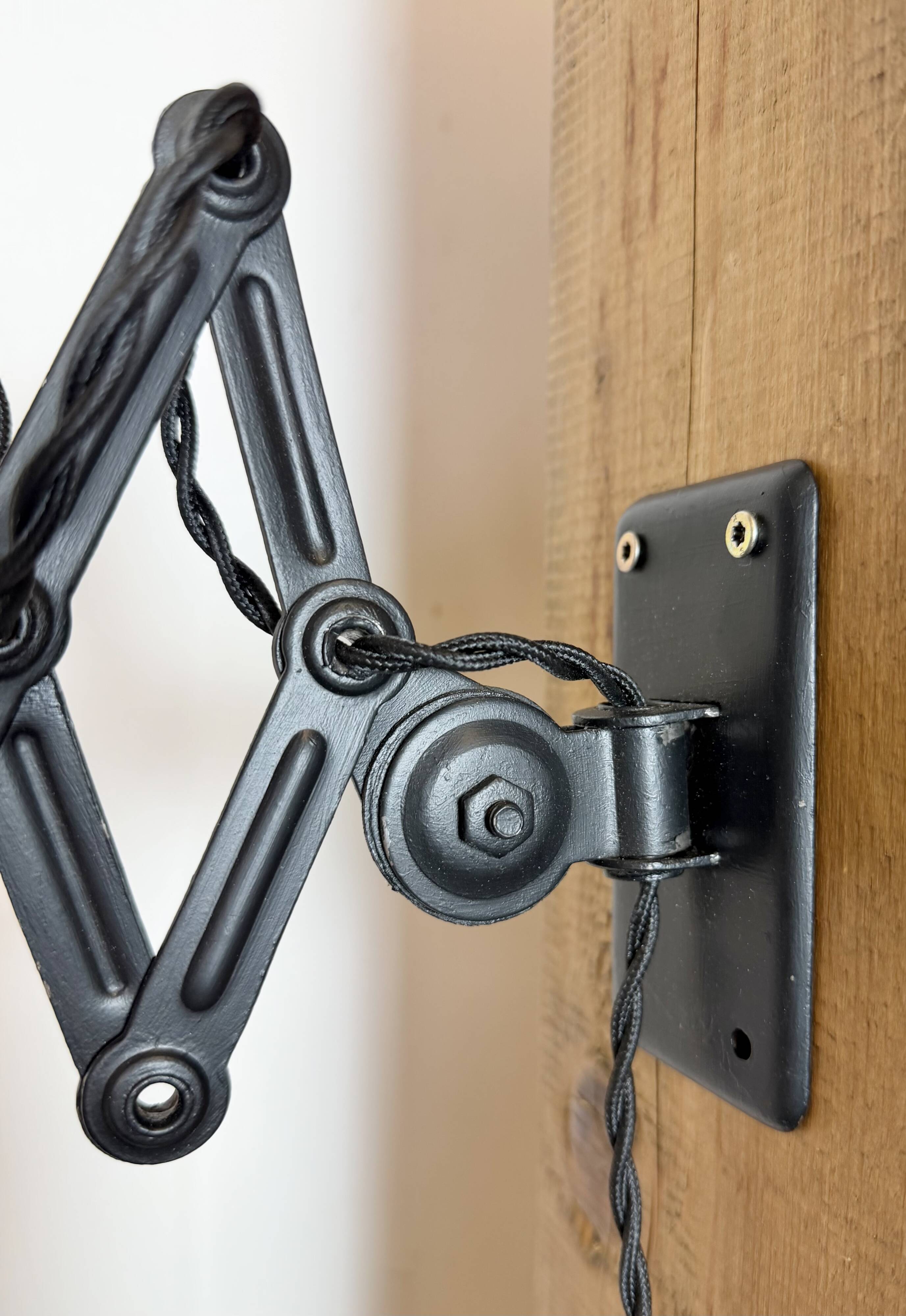 Black Industrial Bauhaus Scissor Wall Lamp from Kaiser Idell, 1930s