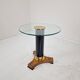 Table d'appoint en verre, laiton et bois postmoderne, Allemagne, années 1980.