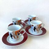 4 Maxim's de Paris coffee cups and saucers