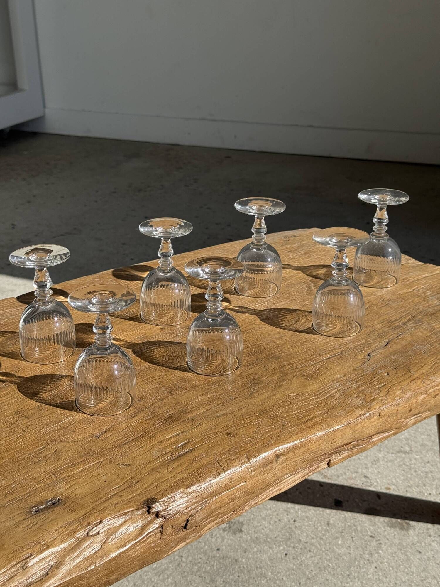 Set of 5 mini liqueur glasses on a stem H10 D8