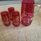 Set of 3 glasses and 1 pitcher