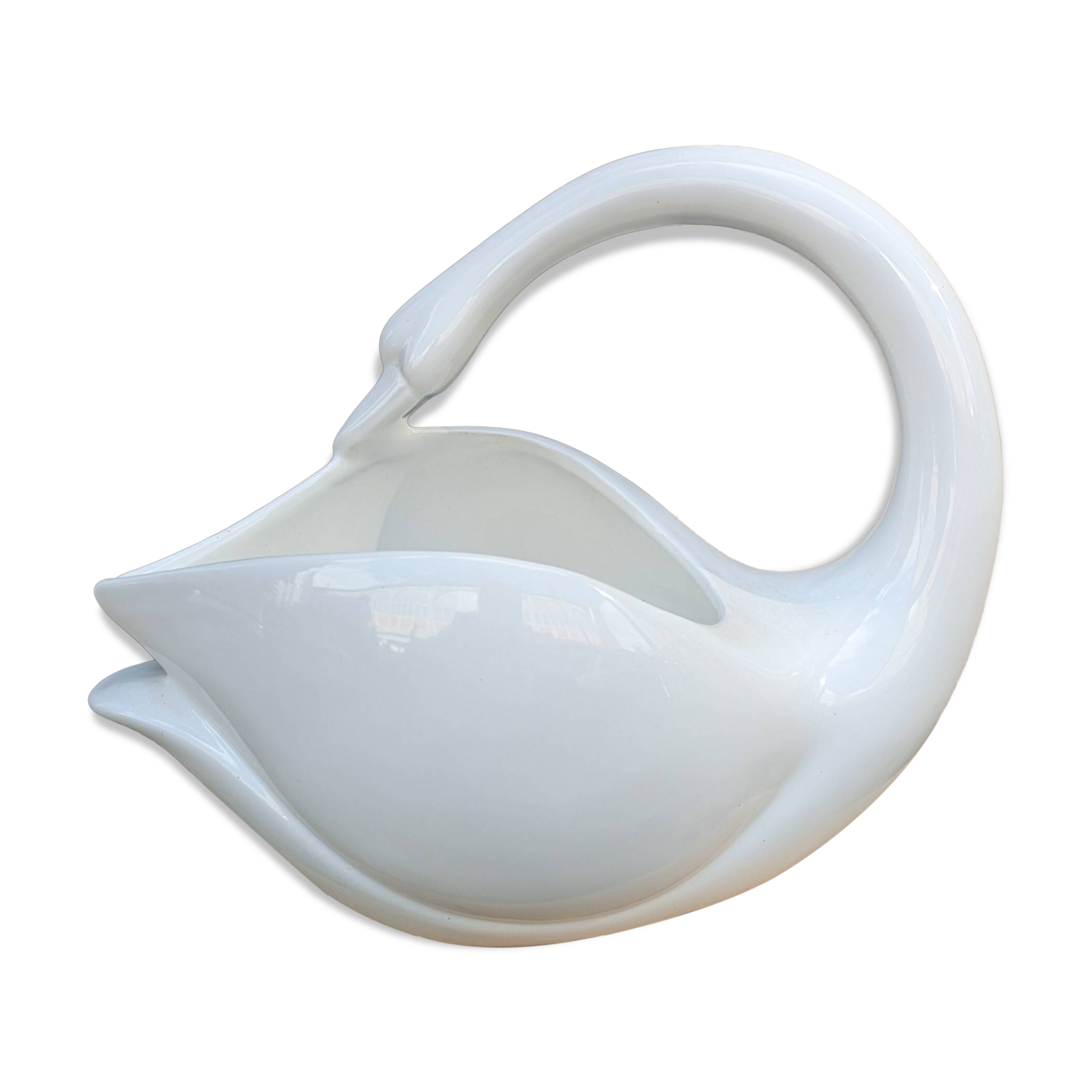 White ceramic planter / pocket tray – Vintage swan