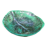 Vintage cabbage leaf earthenware salad bowl