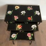 Nesting tables in ceramic and metal