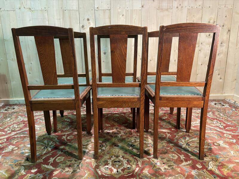 Set of 6 art deco chairs