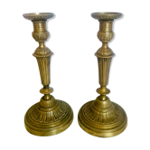 Paire de chandeliers en bronze doré