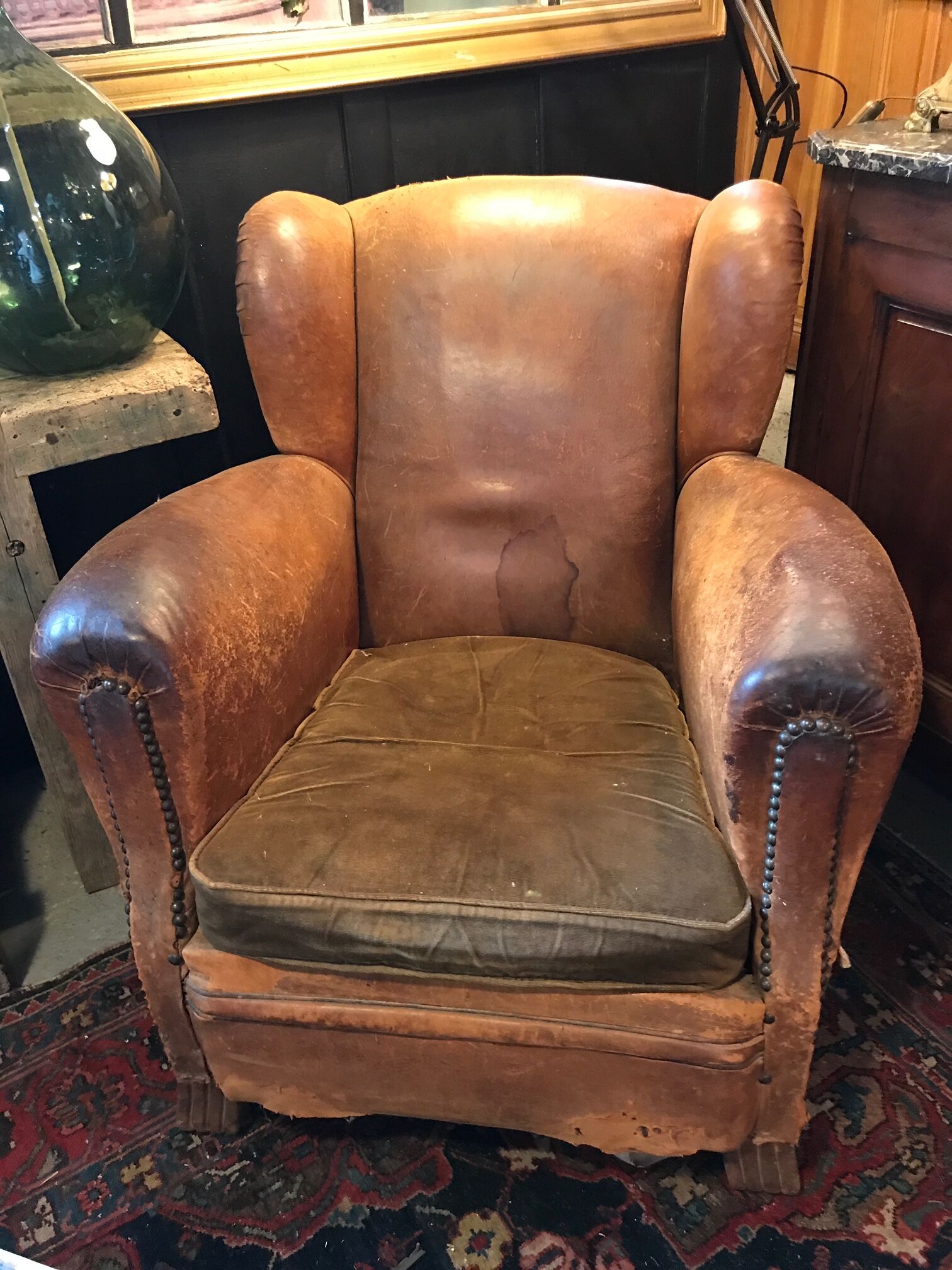 Paire de fauteuils Club à oreilles