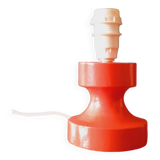 60s/70s lamp in red/orange lacquered wood