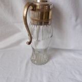 Glass and silver metal ewer pitcher