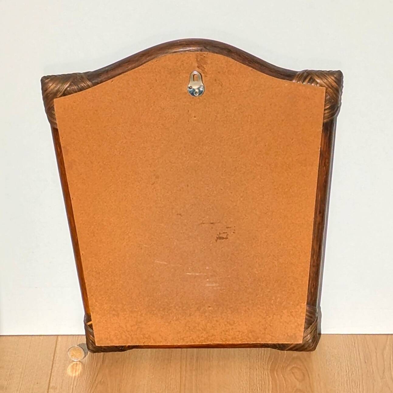 Mirror - Vintage 49x43 cm - Bamboo, Rattan - Patinated wood 1970