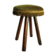 Tabouret en bois et velours à franges
