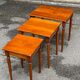 3 Louis XVI nesting coffee tables in solid wood