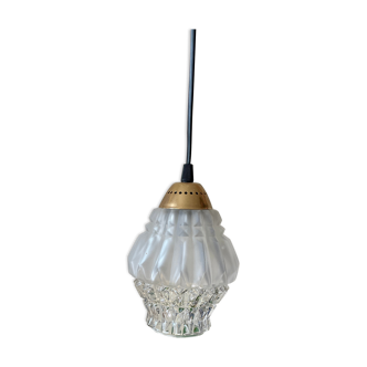 Suspension chiseled glass and brass