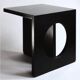 Side table/pedestal table in black-stained wood