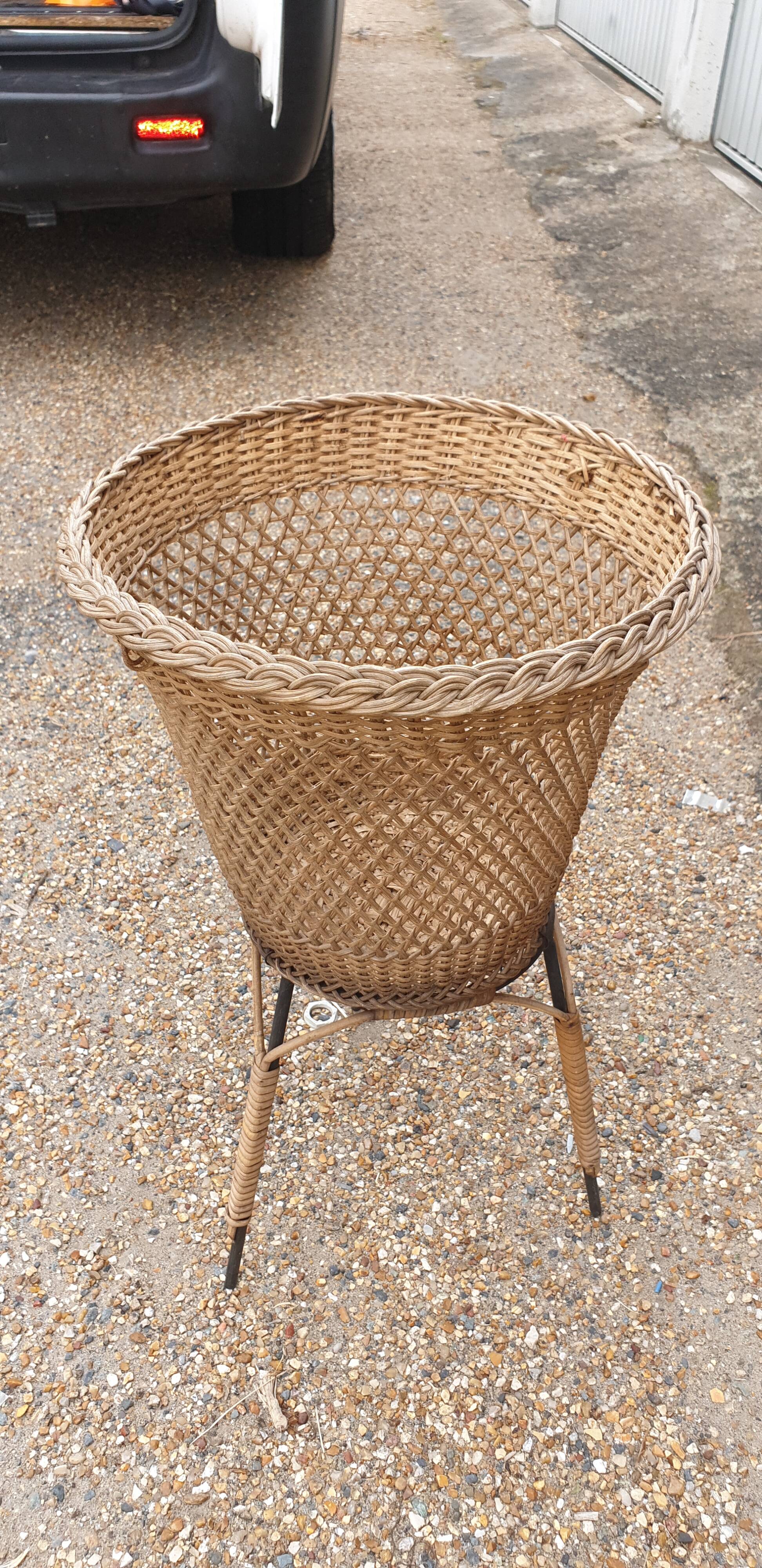 Corbeille rotin vintage