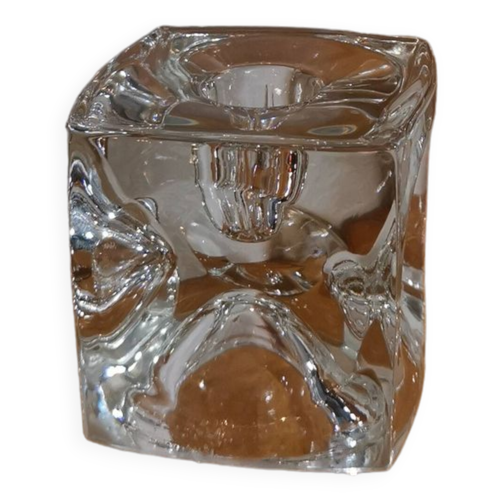 Bohemian crystal candle holder Rudolf Jurnikl for Rudolfova 60'S