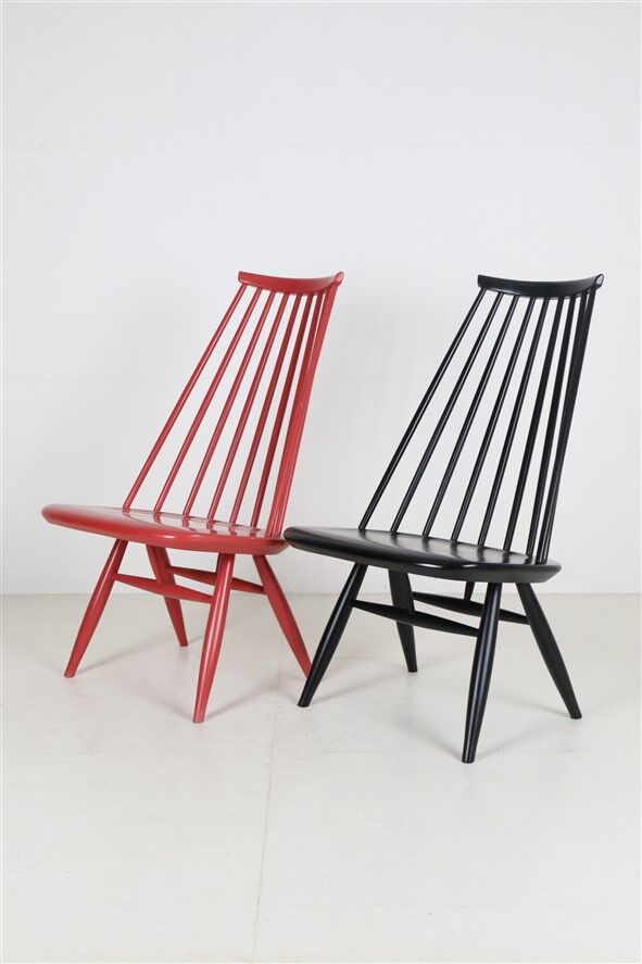 Asko / Ilmari Tapiovaara "Mademoiselle" spindle-back armchair / mid-century modern design / Finland / 1950s-60s